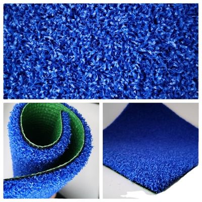 Density PE Blue Color Outdoor Artificial Turf for Tennis Court Padle Grass at Affordable