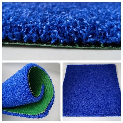 Density PE Blue Color Outdoor Artificial Turf for Tennis Court Padle Grass at Affordable