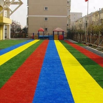 Red Yellow Blue Purple Artificial Kids Grass Turf Rainbow Runway Density 22050stitches/sqm
