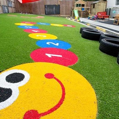 Red Yellow Blue Purple Artificial Kids Grass Turf Rainbow Runway Density 22050stitches/sqm