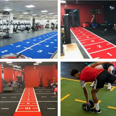 15 mm Pile Height Gym Sled Flooring with Sports Artificial Grass and Customized Logo