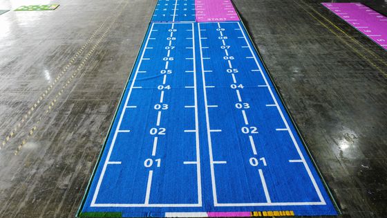 63000 Stitches/m2 Density Dorelom Indoor Gym Flooring Turf with Double PP NET SPU Backing