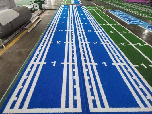 63000 Stitches/m2 Density Dorelom Indoor Gym Flooring Turf with Double PP NET SPU Backing