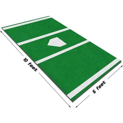 Baseball Synthetic Turf Red Batting Mat 12' X 6' for Residential Hitting Practice Pad