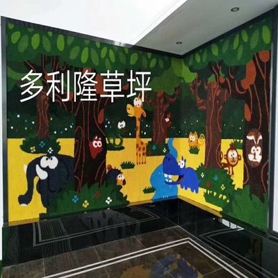 PE PP Backing Artificial Grass Logo Color Pattern Synthetic Turf Mini Football Carpet