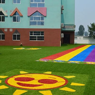 PE PP Backing Artificial Grass Logo Color Pattern Synthetic Turf Mini Football Carpet