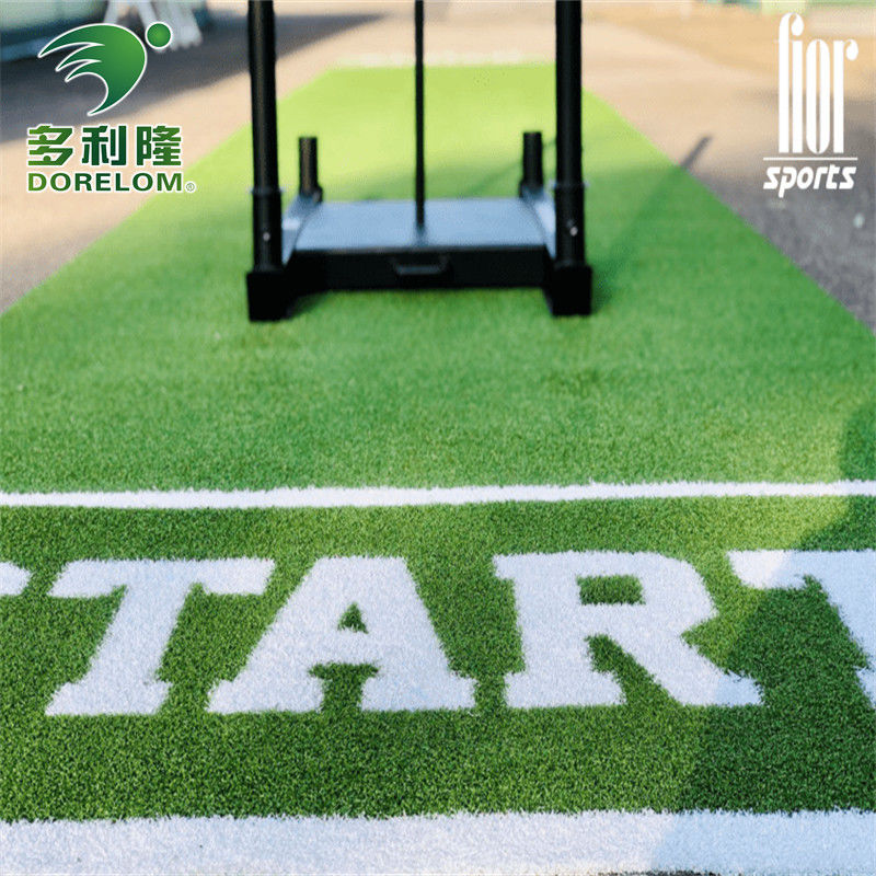 Garden Sports Gym Floor Mat with Dorelom Logo Customized Sled Track Artificial Grass