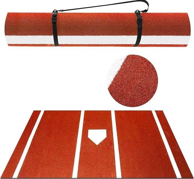 Portable Home Plate Hitting Mat with Non-Slip Design and PE Monofilament PP Curly Fiber